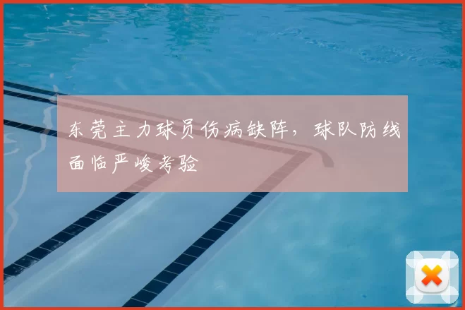 东莞主力球员伤病缺阵,球队防线面临严峻考验